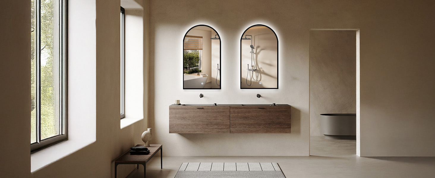 Дзеркало для ванної кімнати овальне з підсвічуванням 75x45 см, LED, сенсорне керування, зміна кольору світла (тепле/холодне/нейтральне)