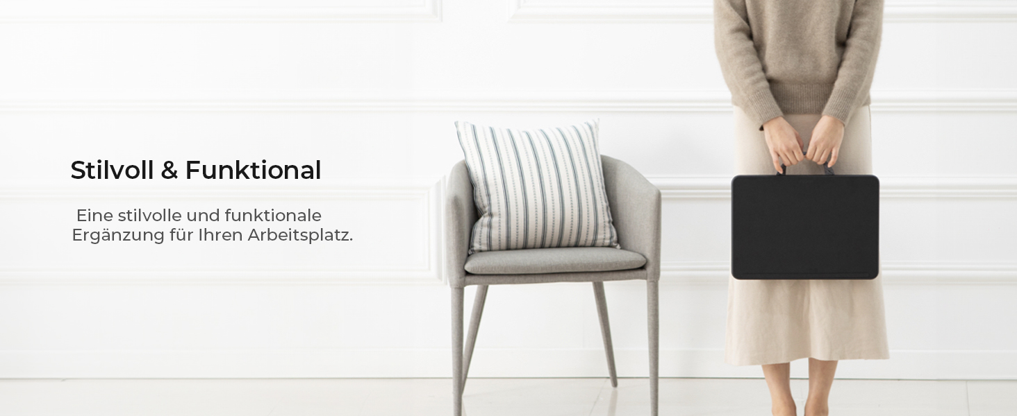 Підставка для ноутбука на коліна, подушка-стільниця для дому, офісу, ліжка/дивану/софи, для ноутбуків до 17 дюймів, планшетів, 30.5 x 57 x 4.5 см, (Mittel – PU)