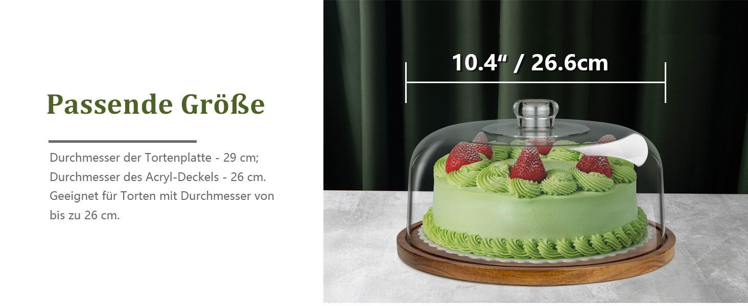 Тортенечка з підставкою, дерев'яний та акриловий тортовий стійкий з кришкою