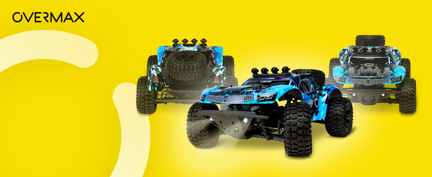 Overmax Hooligan RC 1:10 - Повнопривідний радіокерований автомобіль 35 км/год, 100 м, 2x1800 mAh, IPX5, LED, Металевий привід