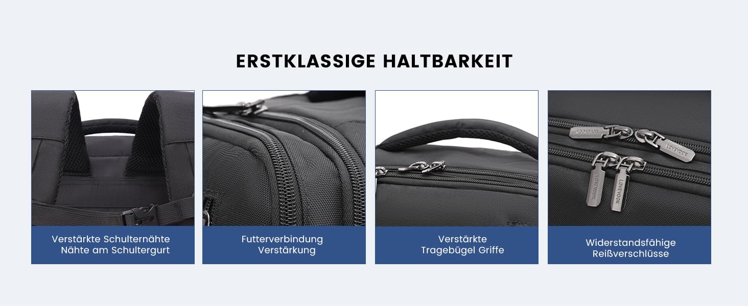 Рюкзак LOVEVOOK для ручної поклажі 40x30x20, 24л, для ноутбука 14 дюймів, з USB, чорний