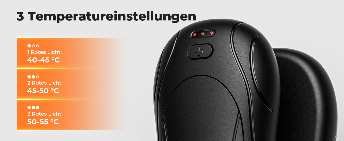 Електричні грілки для рук 2 шт. з магнітним кріпленням, 6000mAh, 3 режими нагріву, USB-зарядка, для кемпінгу, подорожей, офісу, чорний, 11.2*2.35*14 см