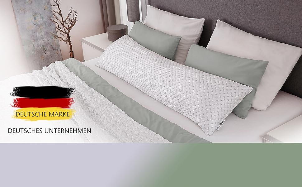 Ортопедична подушка для вагітних та сну з ефектом пам'яті (Memory Foam) з чохлом, охолоджуюча подушка для годування та підтримки тіла, 40 x 145 см