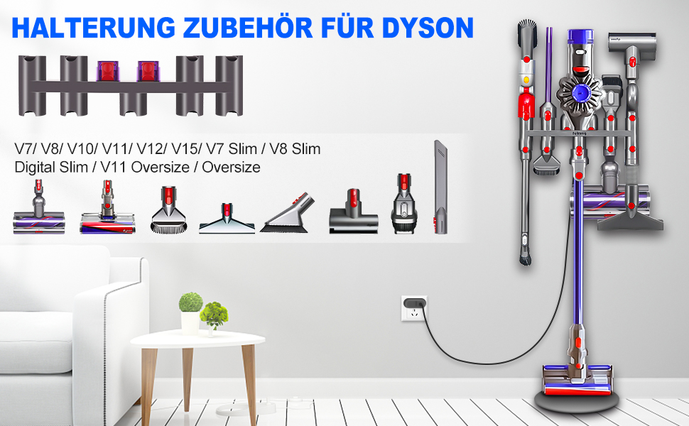 Тримач аксесуарів BellaGesundheit для док-станції Dyson V7-V15, тонкий, негабаритний, цифровий тонкий пилосос