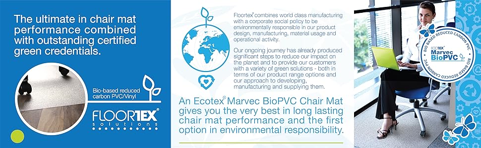 Килимок для крісла Ecotex Marvec BioPVC для твердої підлоги, прямокутний, 90 х 120 см