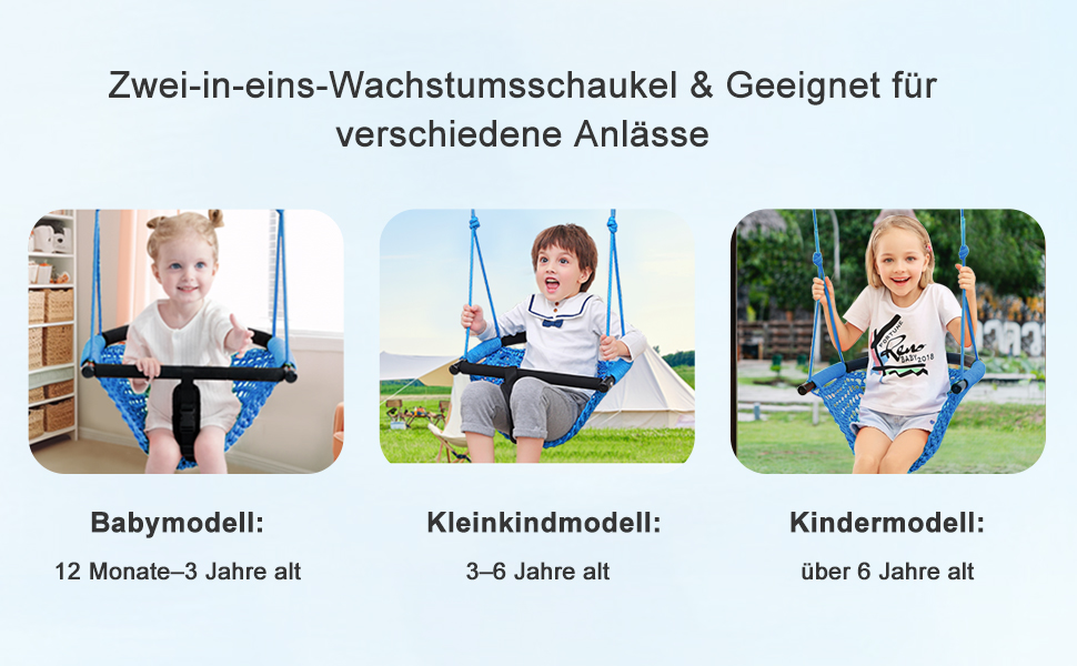 Дитяча гойдалка-трансформер 2-в-1 Nets Tribe для дому та саду (зелений/блакитний)