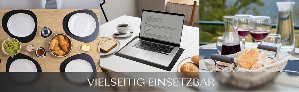 Набори серветок для столу, 4 шт. – екологічні, стійкі та нековзні – преміум шкіра, Made in Germany (Modern, Bison)