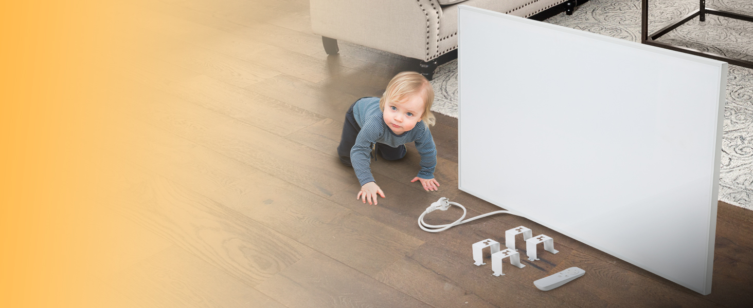 Інфрачервовий обігрівач Heidenfeld HF-HP140 | 300 Вт | 10 м² | 3-в-1: Керування через додаток, пульт, сенсорна панель | Модель HF-HP140