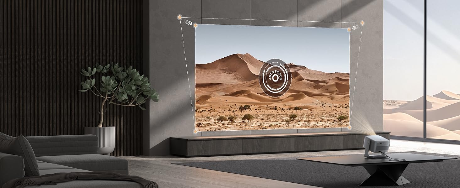 Смарт-проектор VISSPL 4K Home Cinema, 30000 Люмен, 3D Dolby Audio, Автофокус, WiFi 6, Bluetooth, 360° підставка, сірий