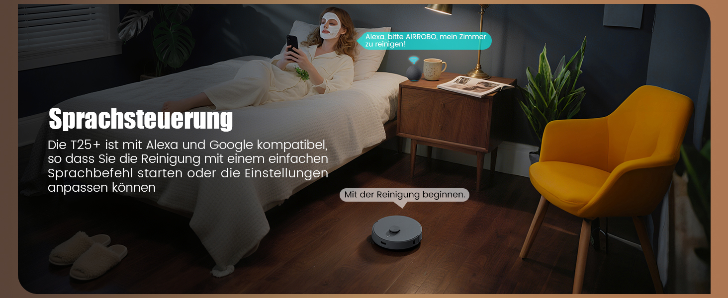 Робот-пилосос AIRROBO T25+ з вологою, LiDAR, 5500Pa, 240 хв, APP-керування, для тварин, сірий