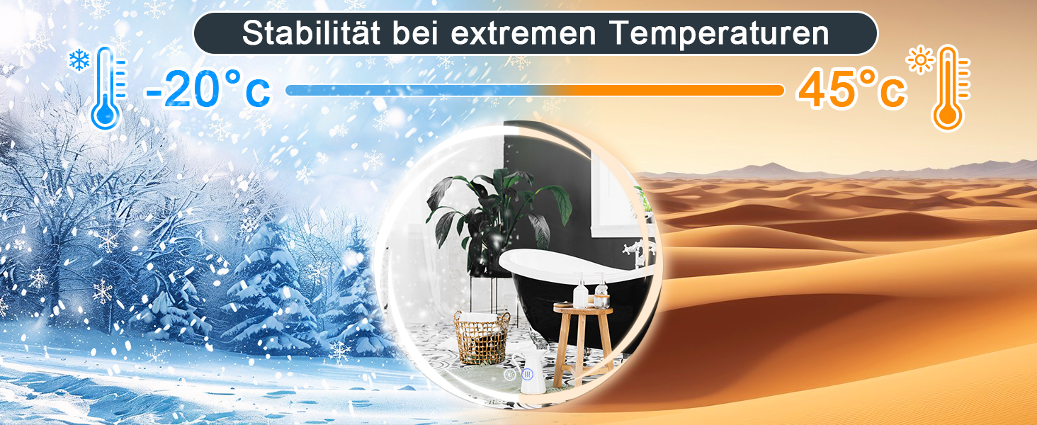 Круглий дзеркало для ванної кімнати Mursche з підсвічуванням, 60 см, LED, IP44, сенсорне регулювання, проти запотівання, для ванної кімнати та туалету