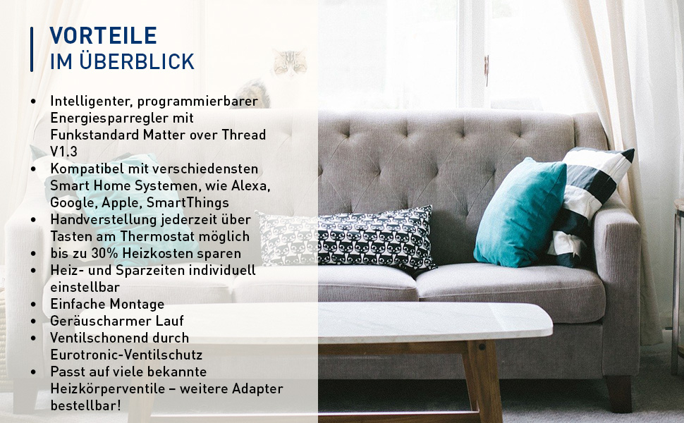 Eurotronic Comet Zero Matter - Радіаторний термостат Matter (Wi-Fi, Alexa, Google, Apple HomeKit, SmartThings), білий