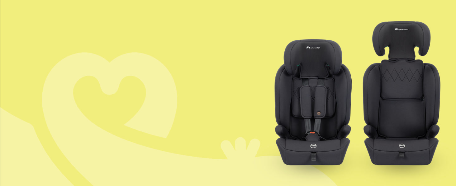 Автокрісло Bebeconfort Mitwachsender Kindersitz 9-36 кг, 15 міс. - 12 років, 76-150 см, збоку захист, 11 положень підголівника, інтегровані підлокітники, EverFix Plus i-Size (Чорний)