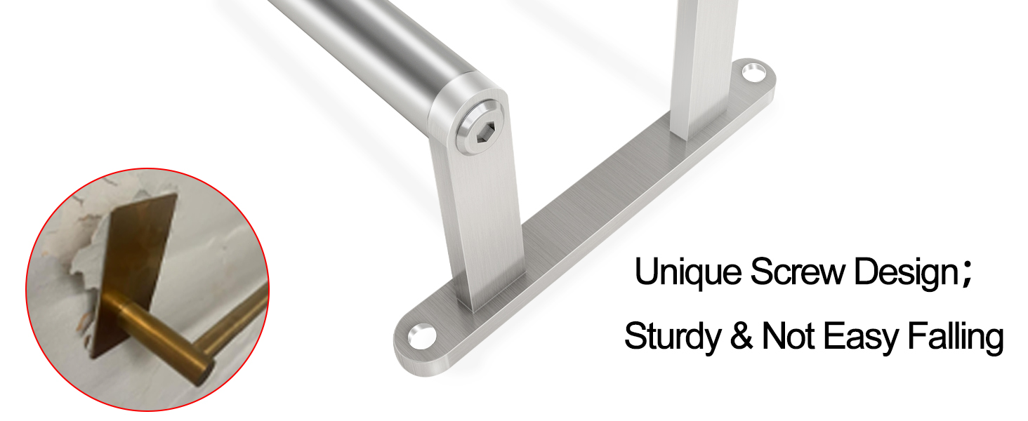 Тримач для рушників на стіну, 60 см, нержавіюча сталь, для ванної кімнати, спальні, кухні, щіткова нікель