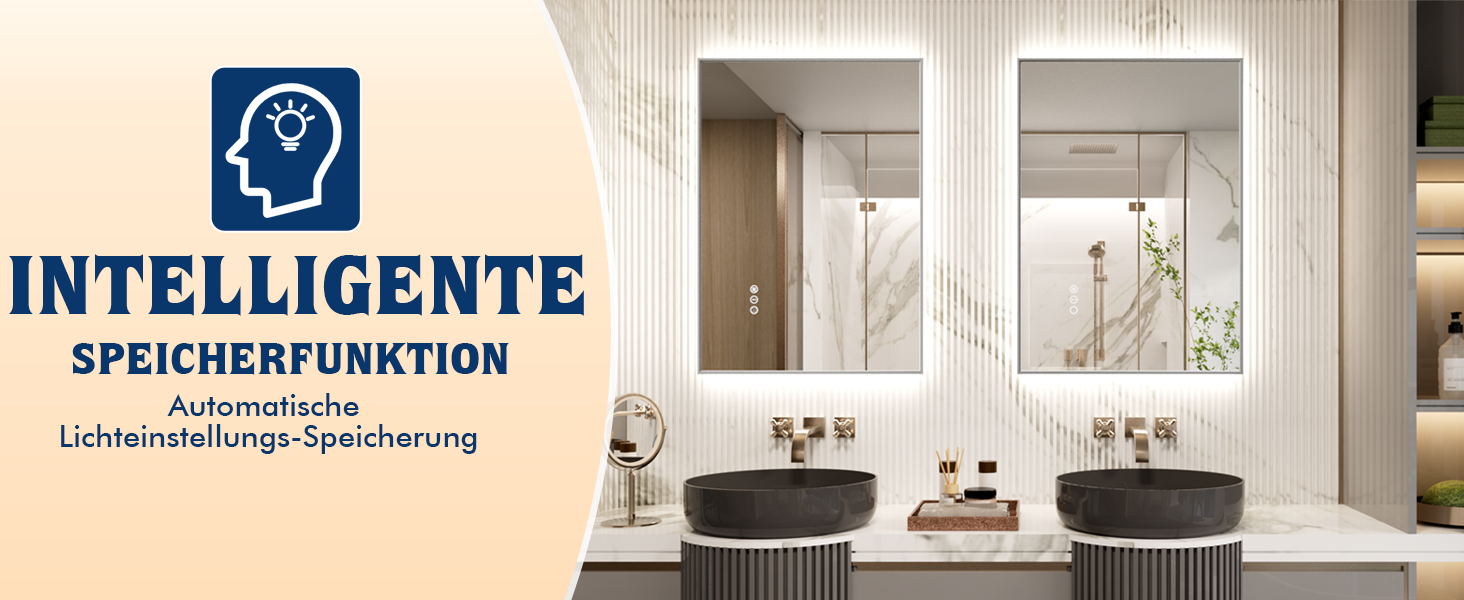 LED дзеркало для ванної кімнати 60x80 см з підсвічуванням, сенсорне, регулювання яскравості, 3 кольори світла, проти запотівання, водонепроникне IP44, горизонтальне/вертикальне