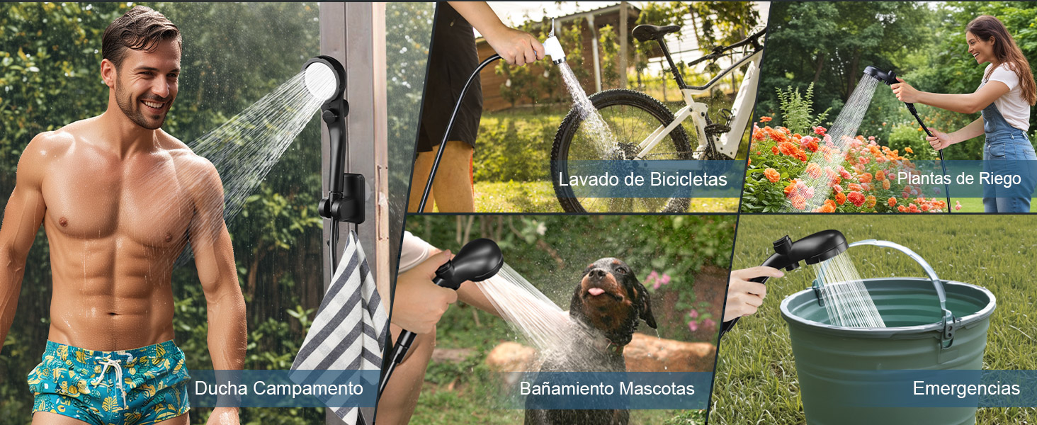 Портативна душова кабіна для кемпінгу AUTOPkio з акумулятором 6000mAh, цифрова панель керування, чорна