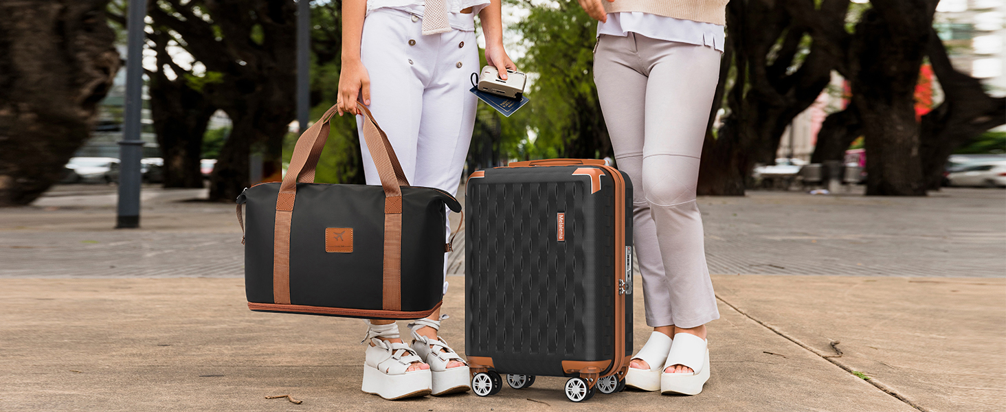 Набір валіз Melalenia 3 шт. з жорсткою обшивкою, чорний (M 53см + L 63см + XL 73см), з TSA замком та 4 колесами