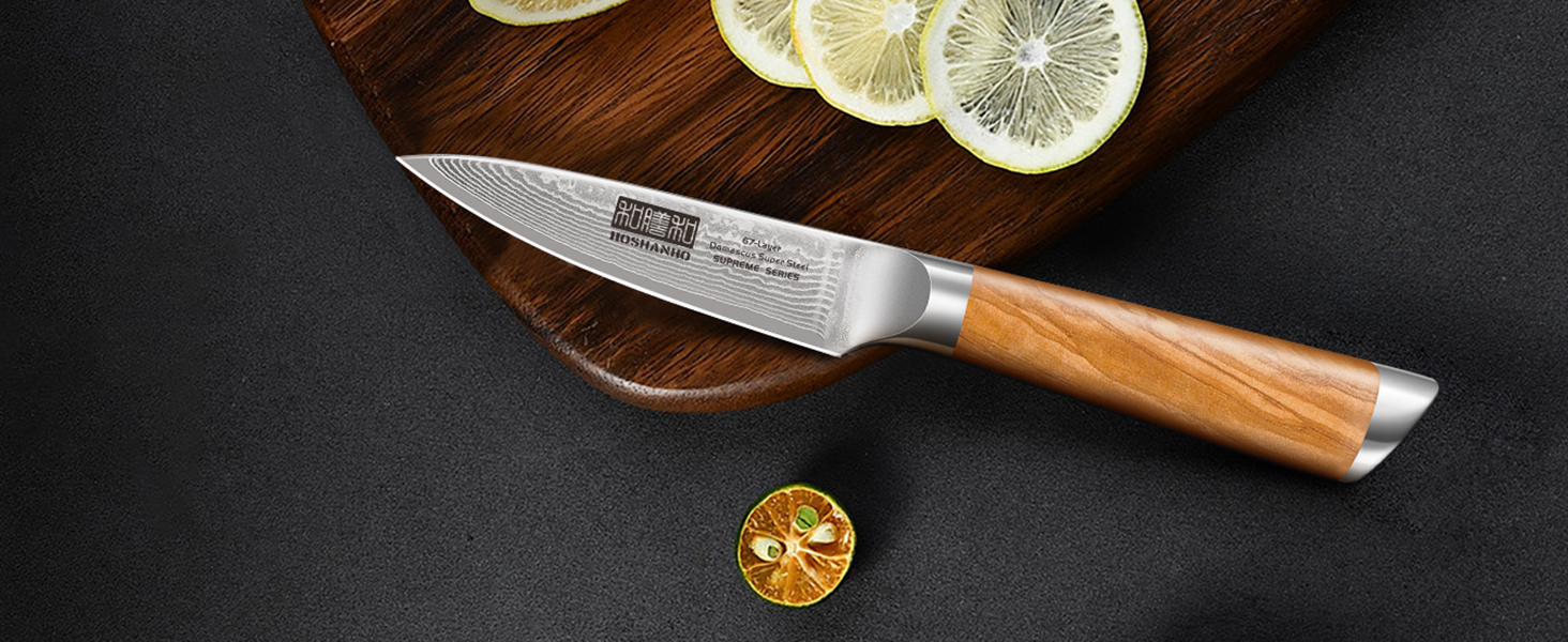 Набір кухонних ножів HOSHANHO 7 предметів: 20 см, сталь Дамаск, 67 шарів, японський, ергономічна ручка
