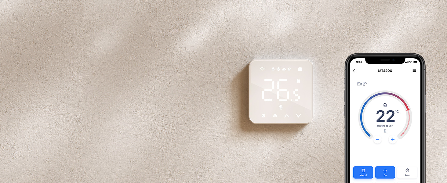 Meross Matter Термостат для радіатора Wi-Fi, сумісний з HomeKit, Alexa та Google Assistant (для опалення будинку/теплої підлоги)