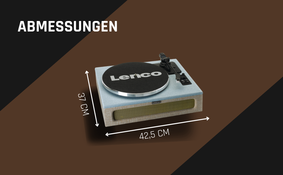 Програвач вінілу Lenco LS-430 з Bluetooth, вбудованими динаміками 40 Вт, пасиковим приводом, регулюванням швидкості, фонокоректором, RCA і AUX, чорний