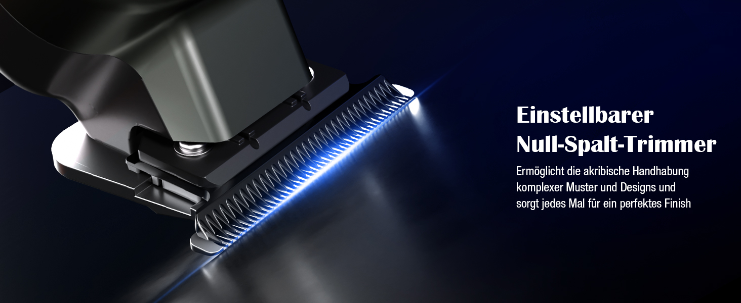Машинка для стрижки волосся SUPRENT Profi з титановим лезом, Zero-Gap T-Blade, 5 насадок, акумулятор 2500mAh, сірий колір