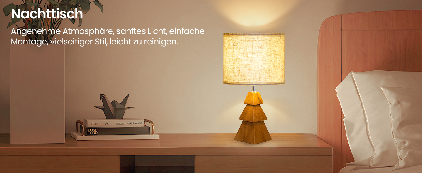 Дерев'яна настільна лампа GOEBLESON для спальні, вітальні, готелю. Сучасний дизайн, тепле світло 2700K, E27, подарунок. Модель ZME07TLD05N1 (у вигляді дерева)