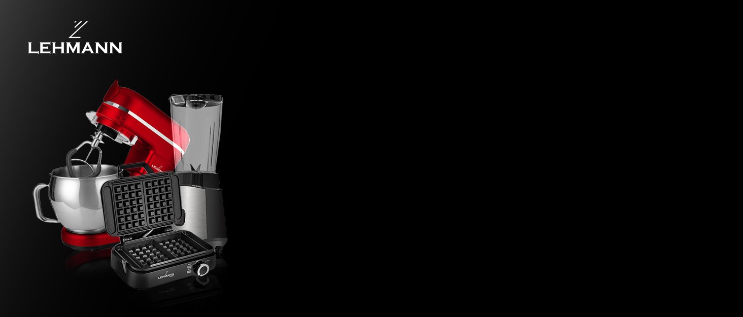 Кухонна машина Lehmann 3-в-1: міксер, м'ясорубка, соковитискач, 3000W, з планетарним міксуванням, комплект для ковбас, для мафінів та випічки, червона