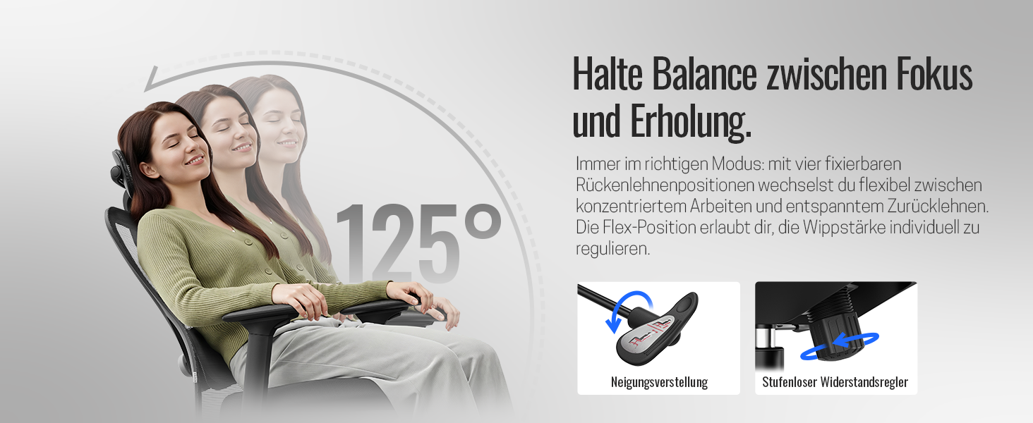 Yaasa Chair Plus: Ергономічне офісне крісло з підголівником, 2D-підтримкою попереку та 4D-підлокітниками. Переможець тесту! Чорний, до 150 кг.