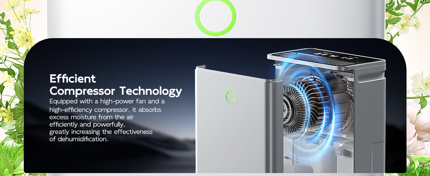 Електричний осушувач повітря 12л/24г з автоматичним та безперервним зливом (шланг у комплекті), для спалень та підвалів, LED-дисплей, тихий, з таймером