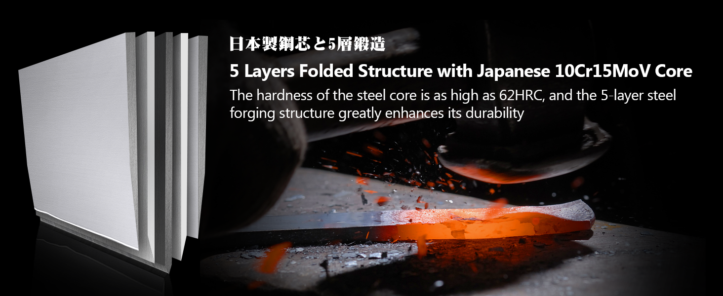 SHAN ZU Profi кухонний ніж 18 см - японський кухонний ніж з високоякісної сталі 10Cr15Mov, 12° заточка, ергономічна ручка Pakkaholz - для м'яса, овочів, риби (ніж для рубання)