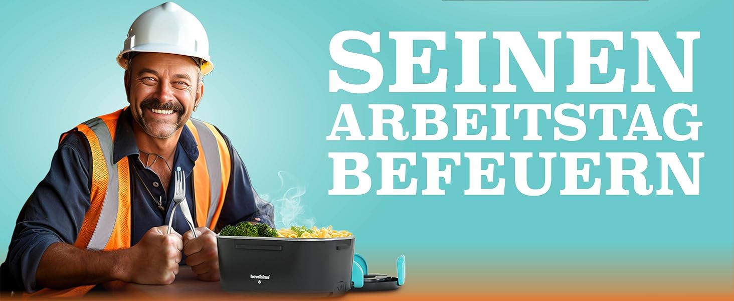 Електрична ланчбокс TRAVELISIMO 80W 1,5L 3-в-1 (12V/24V/220V) для подорожей, авто, мікрохвильовка, блакитний