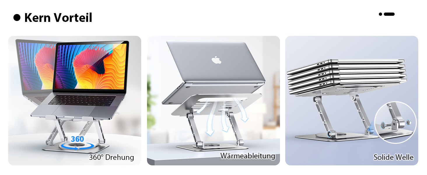 Підставка для ноутбука CreaDream: регульована, 360° обертання, для 10-17