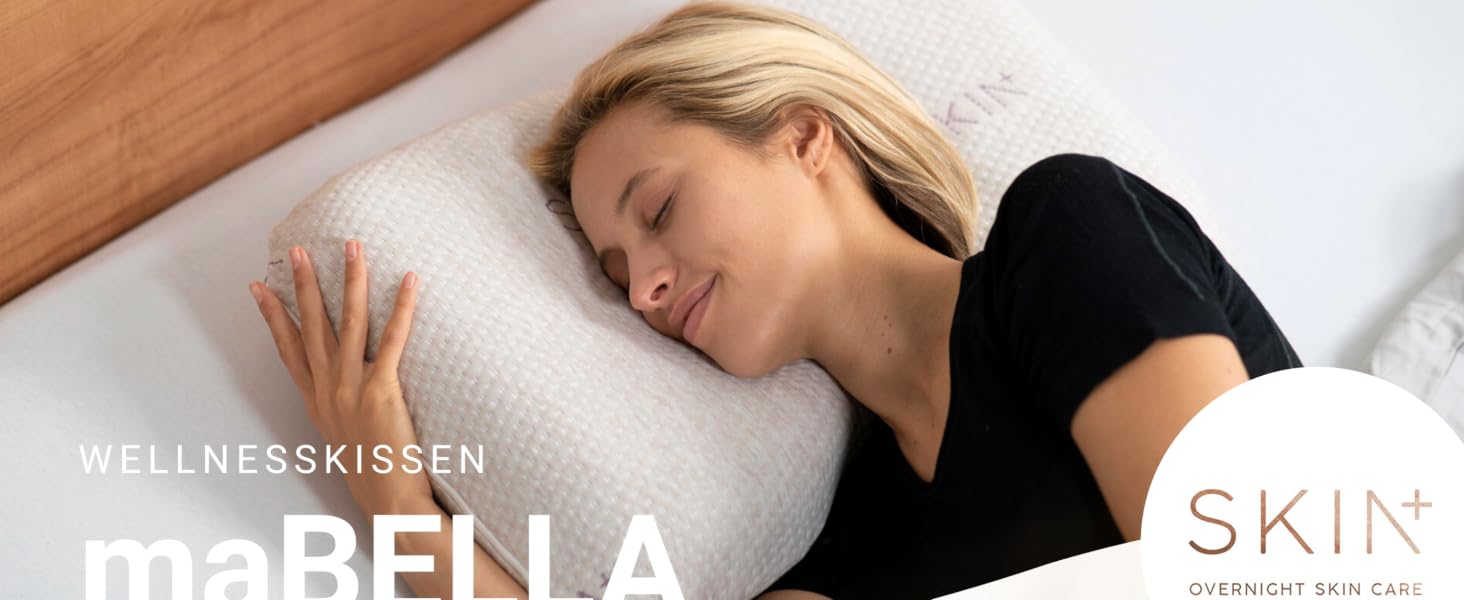 Ортопедична подушка для здоров'я maBELLA з ефектом пам'яті (Memory Foam) та доглядовим чохлом SKIN+