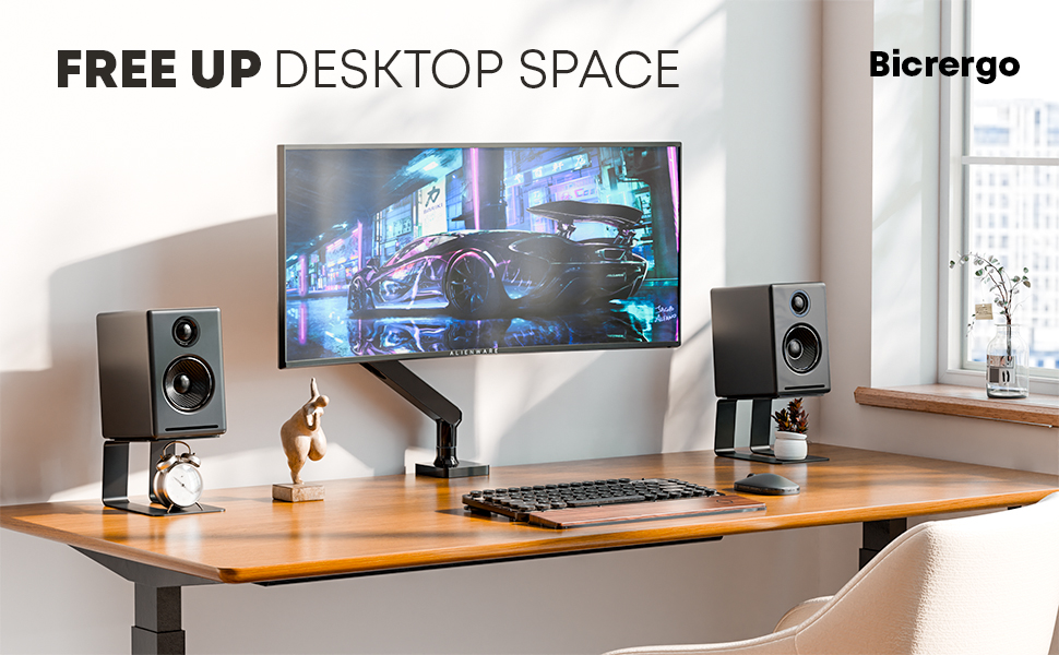 Підставка для акустики преміум-класу (пара) - регулювання нахилу для оптимального звучання, стабільна та неслизька для геймінгового та ПК столу (чорний)