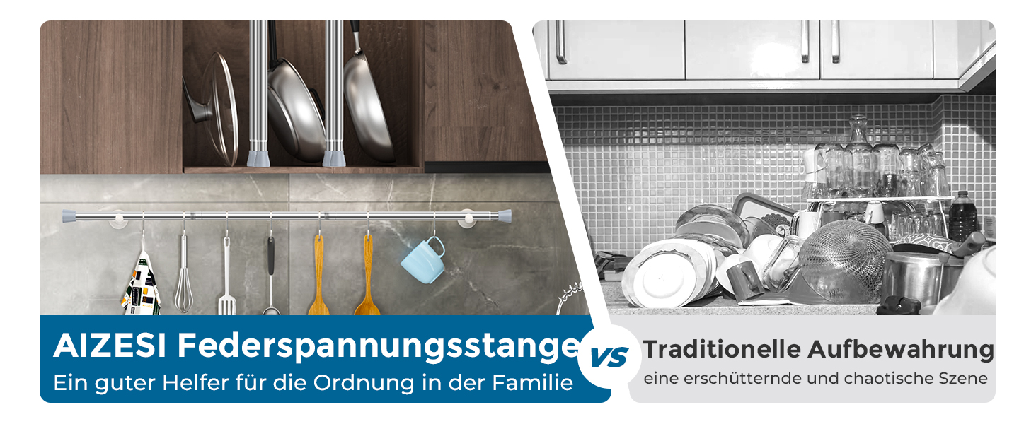 Штанга для штор без свердління AIZESI 113-197 см, телескопічна, для душу/ванної, регульована, діаметр 22 мм, срібна