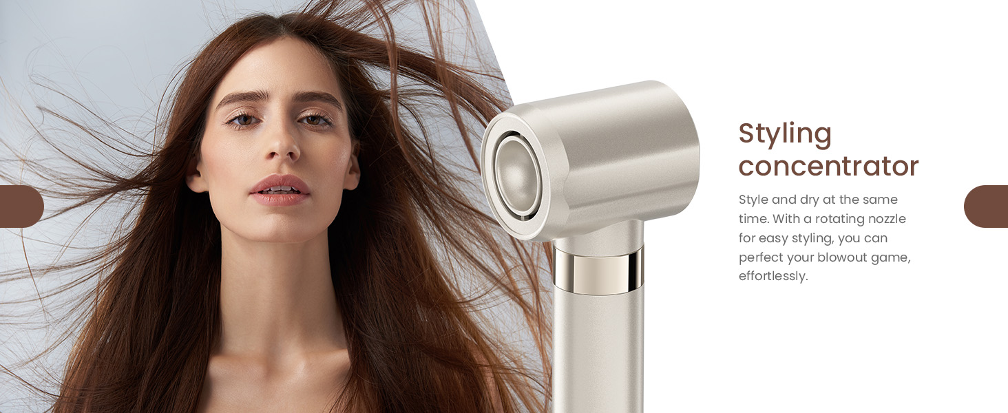 Мультистайлер для волосся 5 в 1 MESCOMB: високошвидкісний фен, круглий брашинг та автоматичний курлер для об'єму, локонів і випрямлення, колір шампань-золото