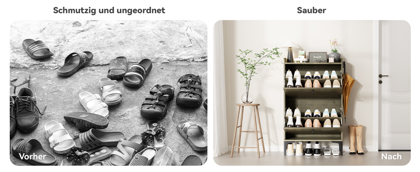 Взуттєва шафа Dripex, вузька, з 2 висувними ящиками-кипперами, металеві ніжки, для прихожей, вітальні, 80x24x100 см, білий (60 см, сірий)