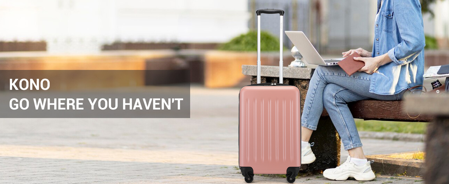Чемодан-валіза KONO Hartschale на колесах 55 см (20 дюймів), Rosegold