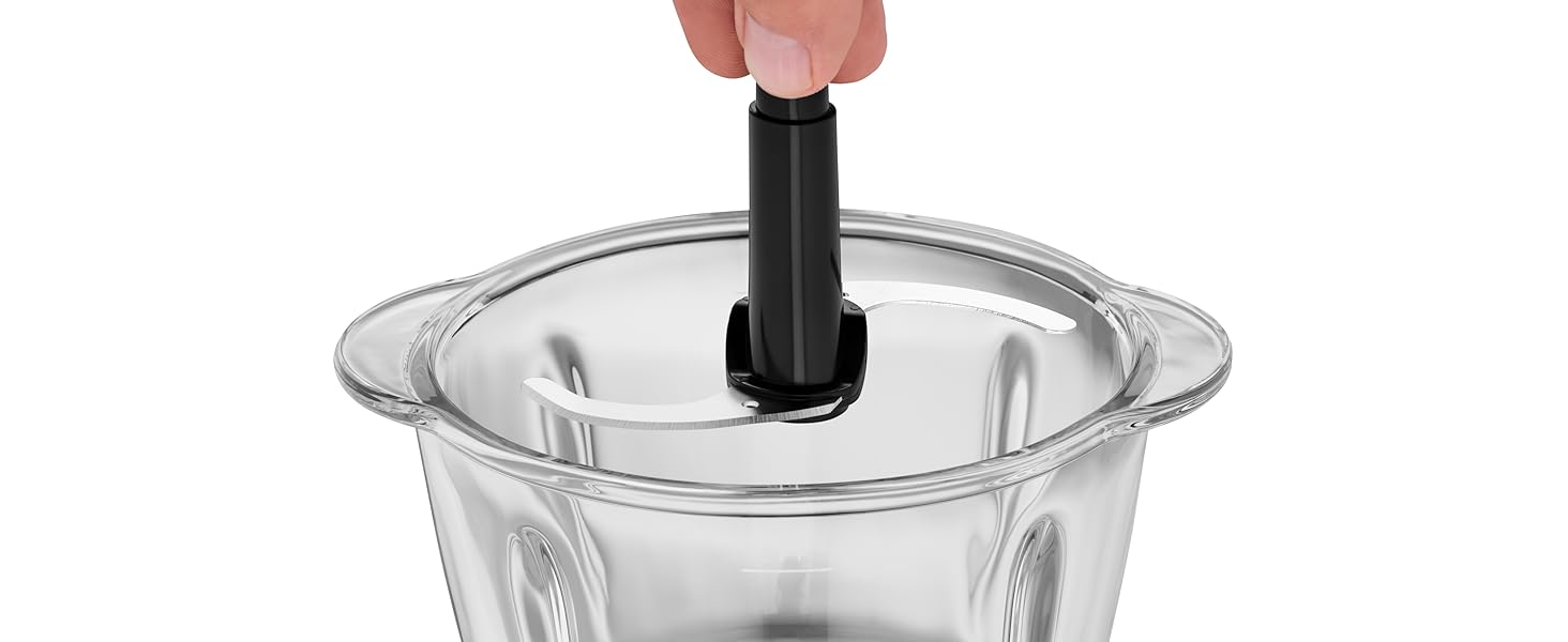 WMF Kult X Електричний подрібнювач міні-подрібнювач з скляною чашею та лезами з нержавіючої сталі, для овочів, трав та горіхів, 1л, довговічний, придатний для миття в посудомийній машині