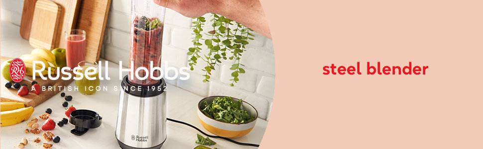 Стаціонарний блендер Russell Hobbs 23472-56 для смузі та коктейлів, 23500 об/хв, чаша 600 мл (BPA-free), нержавіюча сталь