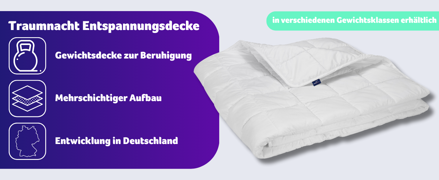 Ковдра для розслаблення Traumnacht, 135x200 см, 4 кг, для дорослих, сертифікат Öko-Tex, німецька якість