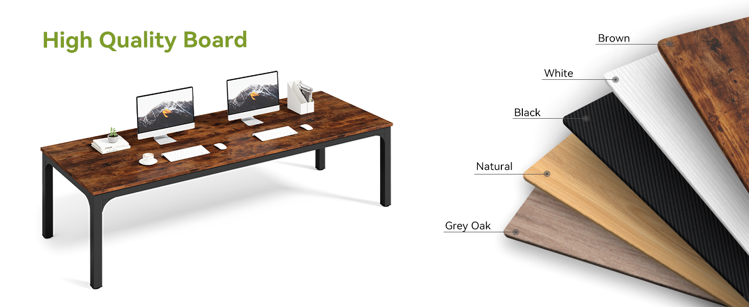 Стіл Tribesigns для кухні/вітальні, 200x70x75 см, індустріальний стиль, на 6-8 осіб, коричневий