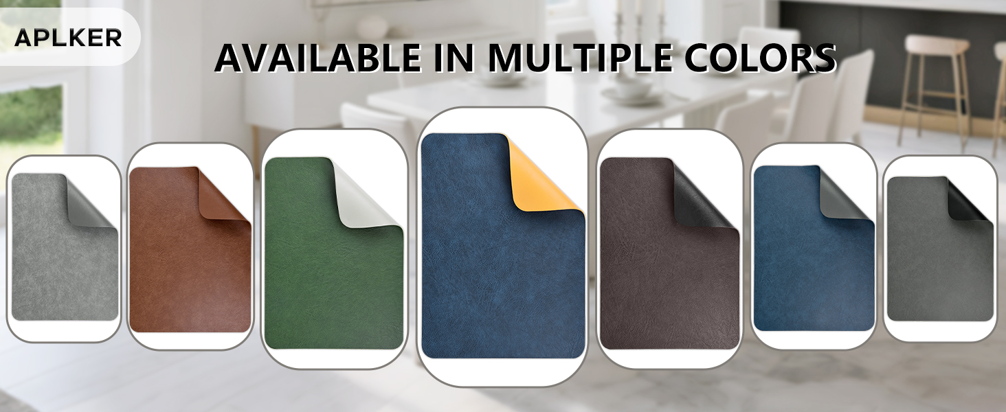 Набір підставок під тарілки 6 шт., синій, 40x30 см, нековзкі, миючіся, з термостійкого кожзаму