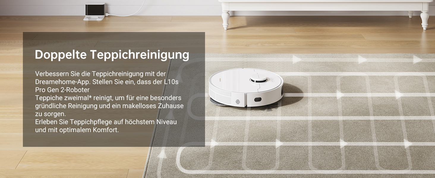 Робот-пилосос Dreame L10s Pro Gen2: потужність 13000 Па, DuoBrush для шерсті тварин, суха та волога прибирання, LDS-навігація, акумулятор 5200 мАг