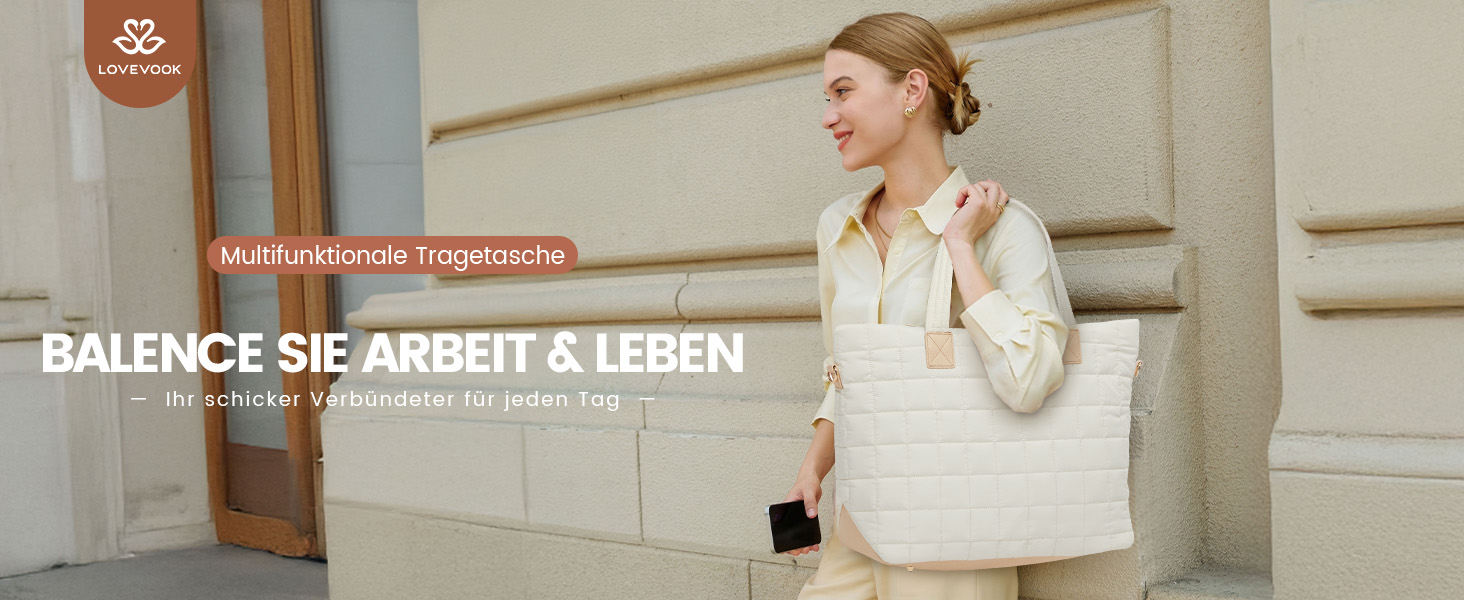 Сумка для ноутбука LOVEVOOK для жінок, 15.6 дюймів, бежева: робоча, для навчання, універсальна