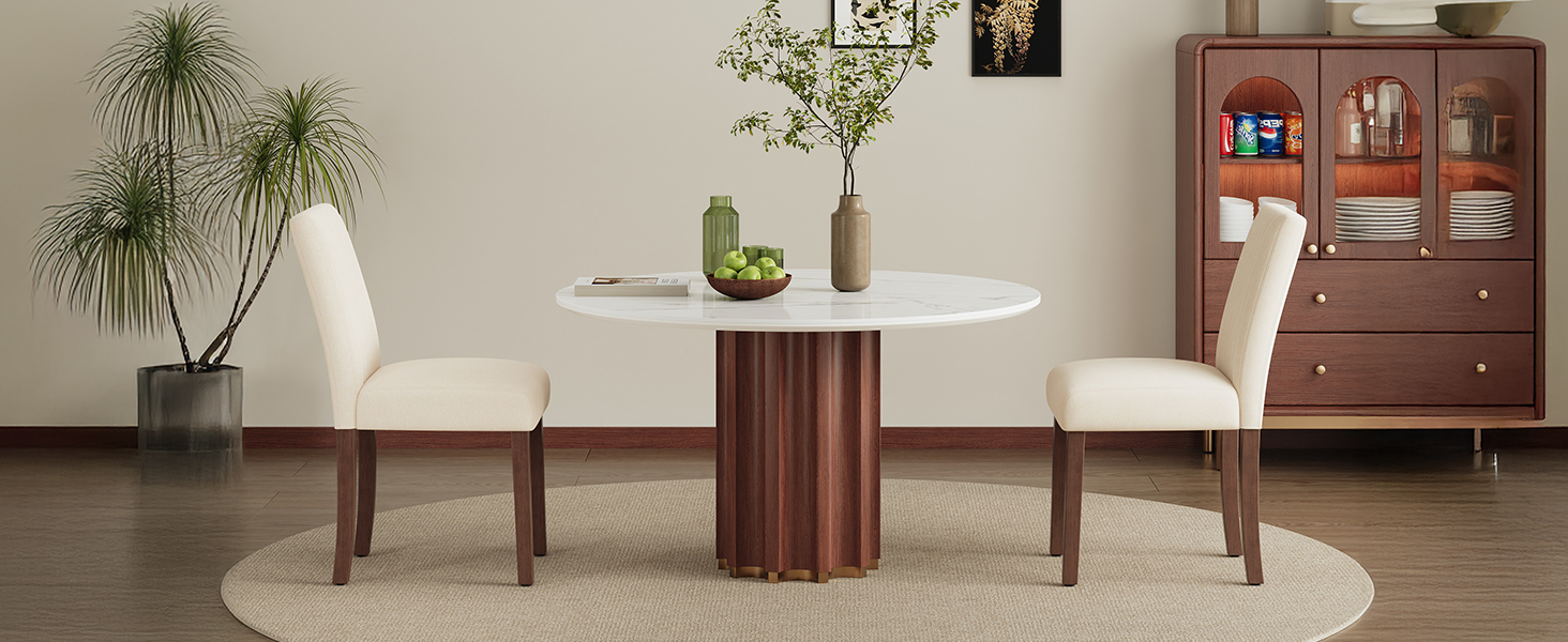 COLAMY Комплект обідніх стільців для їдальні, 6 шт., з м'якою оббивкою, спинкою, для кухні, ресторану (бежевий)