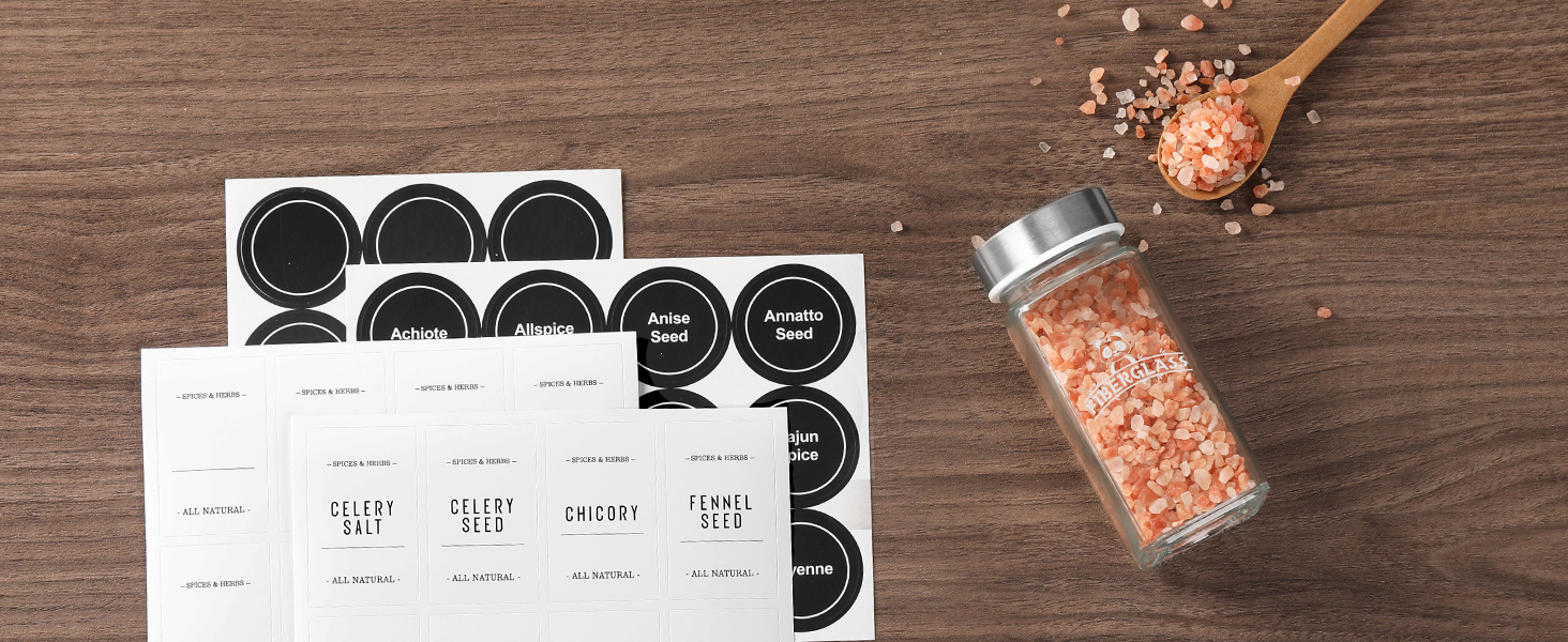 Набір скляних банок для спецій з дерев'яними кришками з акації, 24 шт по 120 мл (кутові)