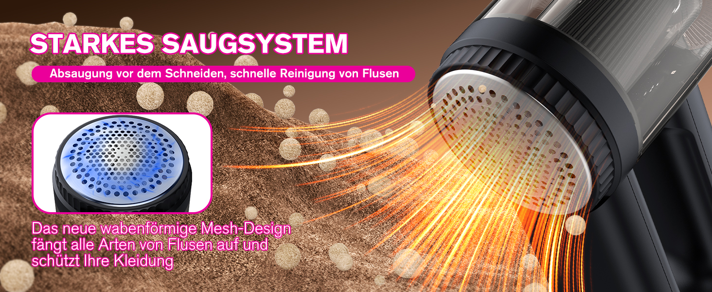 Електричний видальник ворсу Homtronics з USB-зарядкою, LED-дисплеєм та 6-ма лезами для одягу, диванів та килимів, чорний