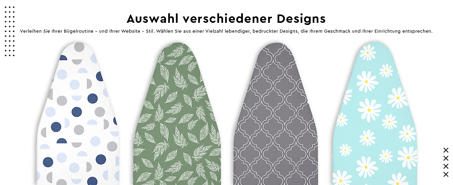 Чохол для гладильної дошки Encasa XO з фетровою підкладкою 3 мм, посиленням шнуром (підходить для стандартних міні-гладильних дошок 72x30 см), з терморефлексним покриттям, з принтом - Велике листя зелене, для міні-гладильних дошок