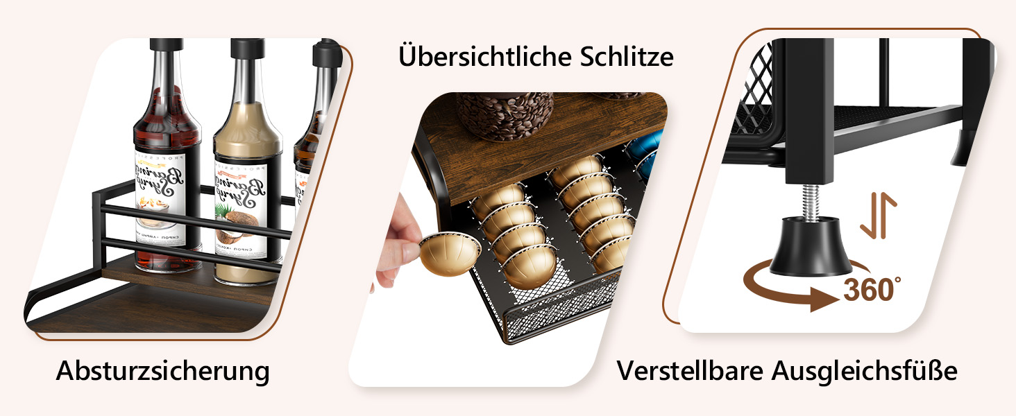 Трирівнева підставка для капсул Nespresso Vertuo з шухлядою, 40 капсул, органайзер для кави на кухню